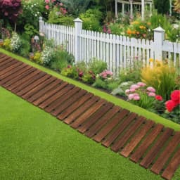 Rollierbarer Holzgartengehweg 244x43x1,5cm, Einfache Installation Und Aufbewahrung, Sparnt Platz Bei Nichtgebrauch