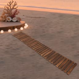 Rollierbarer Holzgartengehweg 244x43x1,5cm, Einfache Installation Und Aufbewahrung, Sparnt Platz Bei Nichtgebrauch