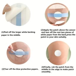 Freestyle & Libre 3 Sensor Stickers: Waterproof, 14-Day Wear Adhesive Patches, Hypoallergenic, Latex-Free, 20/50pcs Packs