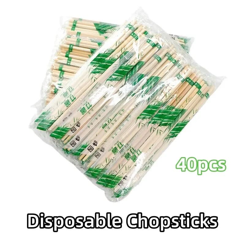 40pcs Disposable Chopsticks Independent Packaging Chopsticks For Restaurants Chinese Bamboo Material Household Chopsticks