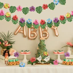 48 Pieces Of Palm-Leaf Hibiscus Flowers Simulated Artificial Leaf Hawaiian Jungle Beach Theme Birthday Dining Table Decoration