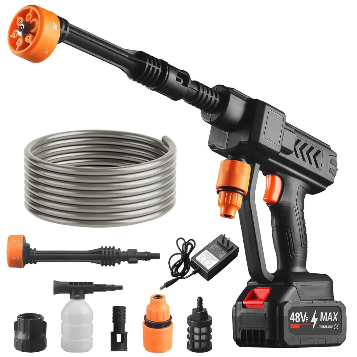 For Makita 18V Battery, 6-in-1 Cordless High Pressure Washer, Electric Garden Spray Water Gun for Car and Patio Cleaning