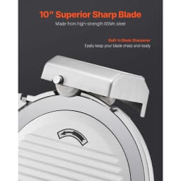 SucceBuy 10 inch Commercial Meat Slicer Electric Deli Food Slicer 180W Meat Cutter w/ Premium 65Mn Blade Food Slicer Machine