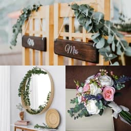12/10PCS Eucalyptus Leaves Bunch Branch Artificial Plastic Plants Leaves Green Stems Wedding Faux Fake Flowers Cake DIY Decor