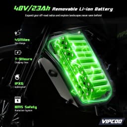 Electric Dirt Bike Vipcoo H3 3500W 48V 23Ah Electric Motorcycle Fat Tire Nitrogen Suspension E Dirt Bike for Teens and Adults