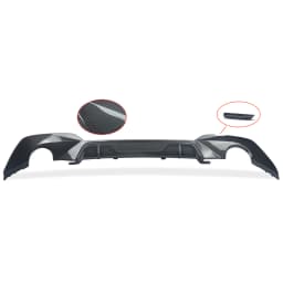 Rear Bumper Lip Spoiler Trim Splitter Diffuser For BMW 3 Series G20 G28 M Sport 2019-2020 Double-Single Round Out Carbon Look