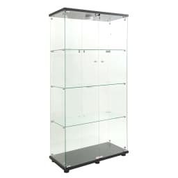 Rosahqnda Glass Display Cabinet Standing Display Cabinet 163.5cm Transparent Furniture Figure Glass Display Case Living Room Bar