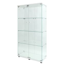 Rosahqnda Glass Display Cabinet Standing Display Cabinet 163.5cm Transparent Furniture Figure Glass Display Case Living Room Bar