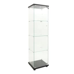Rosahqnda Glass Display Cabinet Standing Display Cabinet 163.5cm Transparent Furniture Figure Glass Display Case Living Room Bar