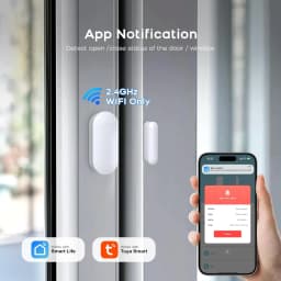 PGST Tuya WiFi Smart Door Window Sensor Wireless Security Alarm System Real-Time Alerts Smart Life App Control for Home Safety