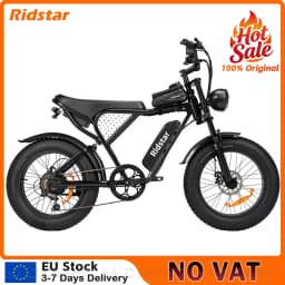 Ridstar Q20 48V 1000W 15Ah Electric Bike Adult Fat Tire E Bike 60KM Electric Bicycle 20 Inch Moped-Styled Ebike 45KM/H Motorbike