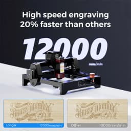 LONGER RAY5 Mini 2.5W Laser Engraver, 0.04mm Precision, 12,000 mm/min Speed, for Wood/ Acrylic/ Leather/ Metal, 130*140mm