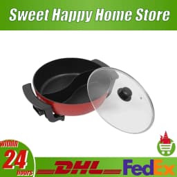 Household Hot Pot Electric Hotpot 1360W 6L Multi-function Cooking Pot with 5 Temperature Levels for Family Gathering