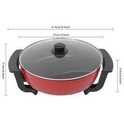 Household Hot Pot Electric Hotpot 1360W 6L Multi-function Cooking Pot with 5 Temperature Levels for Family Gathering