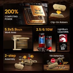 AlgoLaser T150 6W 10W Portable Laser Engraving Machine 8000mm/s High Precision Multi Function Metal Glass Wood Gift DIY Tool Kit