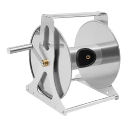 Professional Stainless Steel Hose Reel - Wall Mount/Freestanding Garden Hose Storage (164ft Capacity)