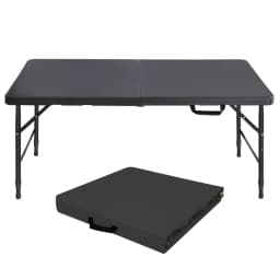 Heavy Duty 125cm Folding Table Adjustable Height 135KG Weight Capacity for Garden Camping Picnic Outdoor