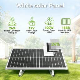 Rvpozwer 12.8V 400W/200W/100W 18BB Rigid Solar Panel Monocrystalline Silicon N-Type Solar Cells Waterproof Camping/Home/RV