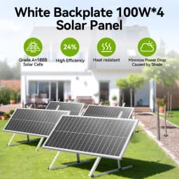 Rvpozwer 12.8V 400W/200W/100W 18BB Rigid Solar Panel Monocrystalline Silicon N-Type Solar Cells Waterproof Camping/Home/RV