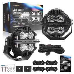 Round LED Driving Lights 5" Spot Flood Combo 178W White DRL Off Road Light Pods
