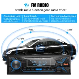 MOPECT DAB+ Single 1 DIN Car Radio Bluetooth Stereo MP3 Player 2USB/TF/FM/AUX Head Unit MP3 Player In-dash Remote Control Non CD
