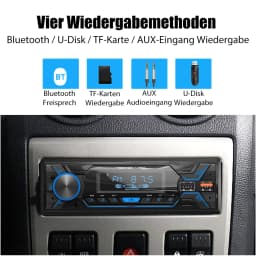 MOPECT DAB+ Single 1 DIN Car Radio Bluetooth Stereo MP3 Player 2USB/TF/FM/AUX Head Unit MP3 Player In-dash Remote Control Non CD