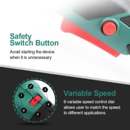1100W 125mm Electric Angle Grinder 6 Speed Control Variable Speed Toolless Guard Cutting Grinding Metal Stone Power Tools