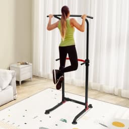 Multifunctional Dipstation Pull Up Power Station with Clamping Rod Training Dip Stands 150kg Load Capacity for Office/Gym
