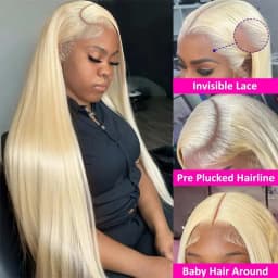 30 32 Inch 200% Density 613 Hd Lace Frontal Wig 13x6 13x4 Blonde Lace Front Wig Brazilian Straight Human Hair Wig Pre Plucked