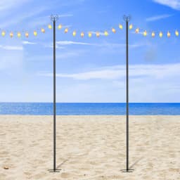 2 PCS Holder Rod for Lighting, 2 PCS Shepherd Sticks, Lighting Stand for Outdoor Use