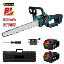 Bromose 12 Inch 3000W Brushless Electric Chainsaw Logging Saw Pruning Woodworking Garden Power Tool For Makita 18V Battery