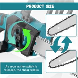 Bromose 12 Inch 3000W Brushless Electric Chainsaw Logging Saw Pruning Woodworking Garden Power Tool For Makita 18V Battery