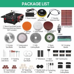 Portable Mini Bench Saw Belt Sander 200W Variable Speed Circular Table Saw 30mm Cutting Depth Benchtop Sanding Machine