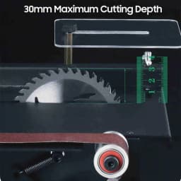 Portable Mini Bench Saw Belt Sander 200W Variable Speed Circular Table Saw 30mm Cutting Depth Benchtop Sanding Machine