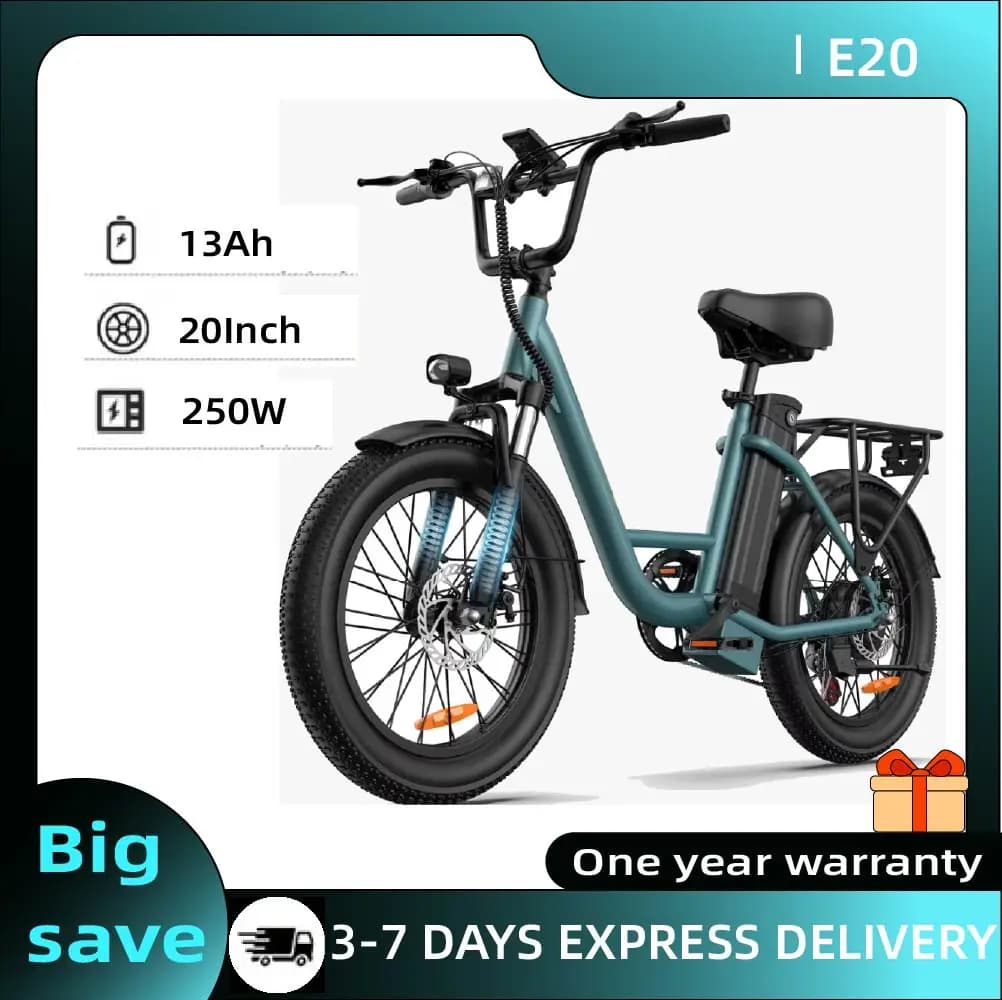 URLIFE E20 Electric Bike 250W Motor 20 Inch City Commuter Adult Electric Bicycle