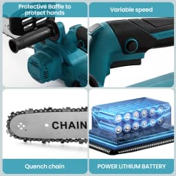 12-Inch Brushless Cordless Chainsaw, 0-8000RPM, Compatible with Makita 18V Battery,30cm Cutting Capacity for Wood & Tree Pruning