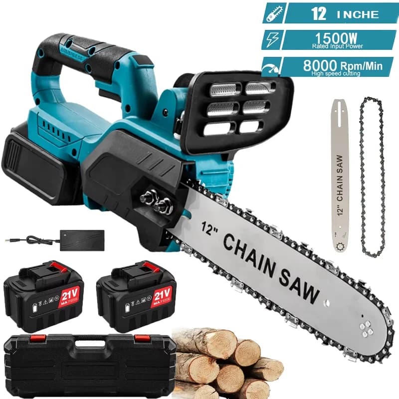 12-Inch Brushless Cordless Chainsaw, 0-8000RPM, Compatible with Makita 18V Battery,30cm Cutting Capacity for Wood & Tree Pruning