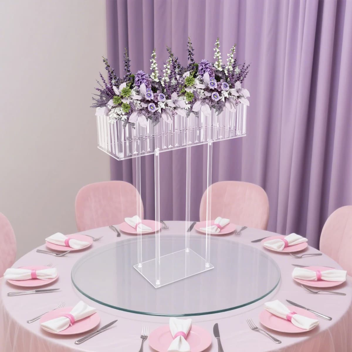 Acrylic Flower Stand Wedding Flowers Display Rack Modern for Wedding Decorations, Parties, Birthdays, Home Decor, Etc