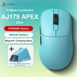 Ajazz AJ179 APEX Wireless Gaming Mouse with Color Screen Base, Bluetooth, PAW3395, 400mAh Battery, 8000Hz Refresh Rate