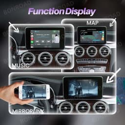 BONROAD Wireless CarPlay Android Auto Decoder Box For Mercedes Benz A B C E CLS CLA GLA GLB Class NTG6.0 With Mirror Link Navi