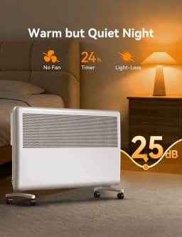 2000W Smart Convector Heater, 2-in-1 Wall-Mounted Heater, LED Control, 3 Modes, 24H Timer, For Living & Bedrooms, White