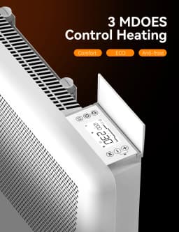 2000W Smart Convector Heater, 2-in-1 Wall-Mounted Heater, LED Control, 3 Modes, 24H Timer, For Living & Bedrooms, White