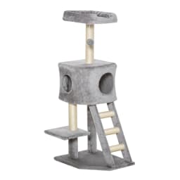 120 cm Cat Tree with Cave, Play Ball, Sisal Posts, Platform, Stairs, Multi-Level Cat Tree, Climbing Tree for Cats,Light Grey