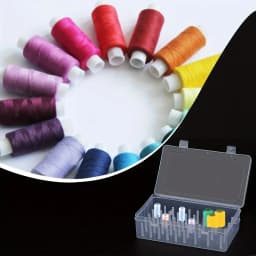 42 Spool Sewing Thread Organizer Box Clear Plastic Large Capacity Portable Sewing Thread Storage Case for Embroidery Supplies