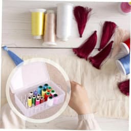 42 Spool Sewing Thread Organizer Box Clear Plastic Large Capacity Portable Sewing Thread Storage Case for Embroidery Supplies