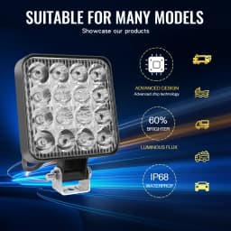 Braveway 4PCS 4" LED Work Light 12V 48W 20000LM Mini Fog Lamp Off Road Spotlight for Truck 4X4 Car SUV ATV Barra LED Headlights