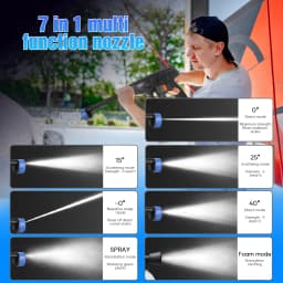 30BAR High Pressure Washer Gun, 7-in-1 Cordless for Makita 18V Battery, Multi-Nozzle for Car Wash & Garden