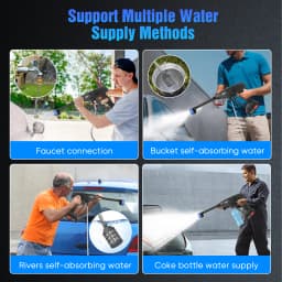 30BAR High Pressure Washer Gun, 7-in-1 Cordless for Makita 18V Battery, Multi-Nozzle for Car Wash & Garden