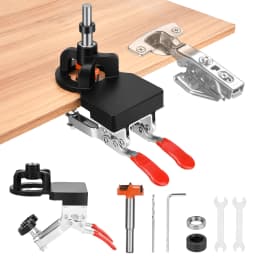 Concealed Hinge Jig, 35MM Cabinet Hinge Jig Drilling Hole Puncher with Quick Clamp,Accurate Hinge Drill Jig Woodworking Tool