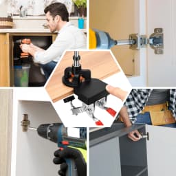Concealed Hinge Jig, 35MM Cabinet Hinge Jig Drilling Hole Puncher with Quick Clamp,Accurate Hinge Drill Jig Woodworking Tool